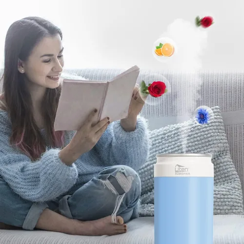 Vista 7 de Humidificadores, humidificador para dormitorio, humidificador de aire de lata, humidificadores para el hogar y las plantas, alimentado por USB