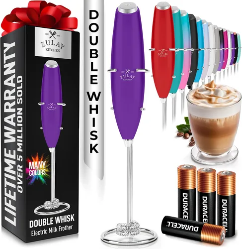 Vista 28 de Zulay Kitchen Potente varita espumadora de leche con 2 baterías Duracell – Mezclador de bebidas portátil ultrarrápido – Máquina de espuma eléctrica