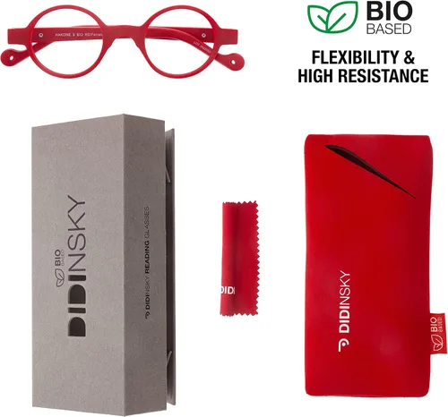 Vista 2 de DIDINSKY lentes de lectura para presbicia para lectores anti luz azul para hombre y mujer. Tacto de goma, patillas flexibles y lentes