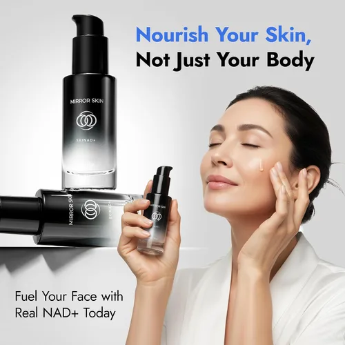Vista 7 de SKINAD+ Suero liposomal NAD+ para rostro con NAD+ estabilizado, glutatión, CoQ10 y niacinamida