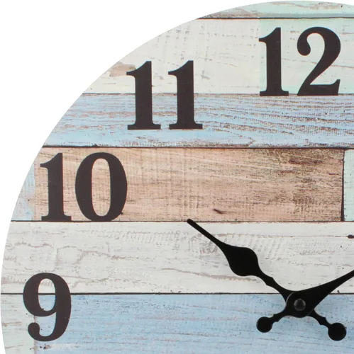 Vista 4 de Stonebriar - Reloj de pared de madera rústica, funciona con pilas, decoración de pared clásica de granja para la cocina, sala, dormitorio u oficina