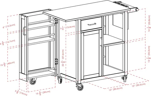 Vista 6 de Winsome 89443 Douglas Cart Kitchen, Natural 42.52x18.98x35.35