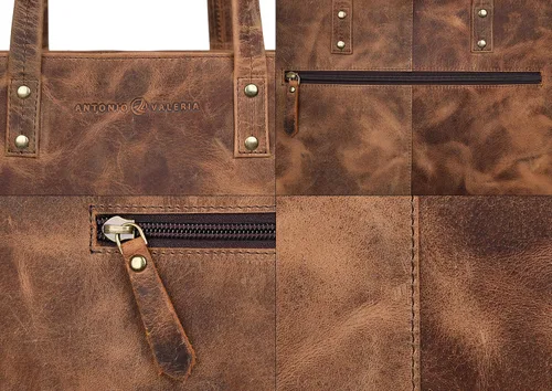 Vista 5 de ANTONIO VALERIA Regalo para el día de la madre Avery cuero totebolso de hombro con asa superior para las mujeres