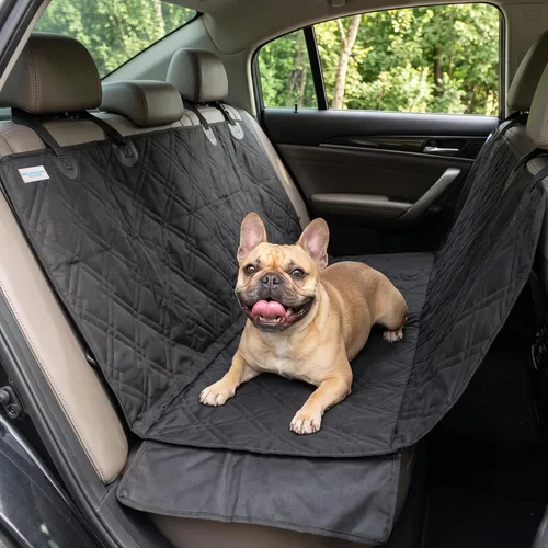 Vista 9 de Bulldogology - Funda de asiento de automóvil para perro, impermeable, resistente, hamaca para perro de banco, protector de asiento trasero contra