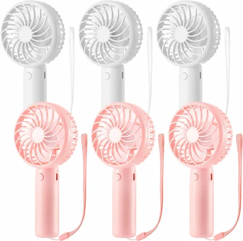 Vista 47 de Tujoe Mini ventilador de mano potente de 3 velocidades, ventilador personal pequeño portátil recargable con base USB para mujeres, maquillaje