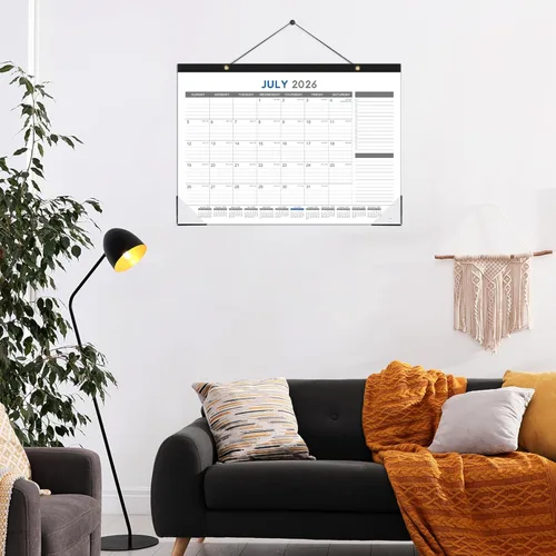 Vista 7 de Calendario de escritorio 2026, enero de 2026 a diciembre de 2026, calendario de 12 meses con protectores de esquina negros, 17 x 12 pulgadas