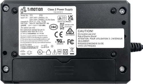 Vista 3 de Reclinable Timotion TP2 TP2P IP20 5 Pin fuente de alimentación adaptador kits reemplazo para silla elevadora Incluye cable de alimentación de CA