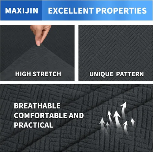Vista 21 de MAXIJIN 2 piezas de fundas para silla con brazos, funda para silla de sofá para sala de estar, funda elástica para perros para una silla con 1 cojín