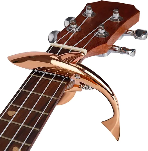 Vista 8 de Capo, Cejilla de guitarra para guitarras acústicas y eléctricas con 5 púas (negro)