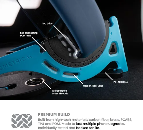 Vista 5 de GEOMETRICAL Trípode de bolsillo PROv2 - Soporte tamaño tarjeta, para iPhone, kit universal azul alienígena