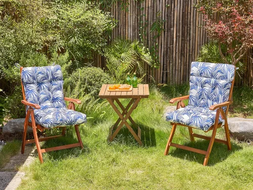 Vista 2 de ARTPLAN Cojín floral Adirondack de 44 x 21 x 4 pulgadas de mimbre para Azul (Blue Bamboo)