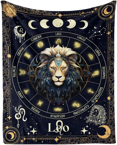 Vista 8 de Manta del Zodiaco Acuario para Niños y Niñas, Diseño Temático de Astrología Secreta Impreso, Mantas de Tiro para Niños, Regazo, Silla, Manta Suave