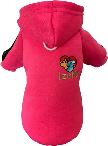 Vista 8 de Izefia Sudadera con capucha para perro - Suéter de invierno de forro polar para perros pequeños, gatos - Negro - XS