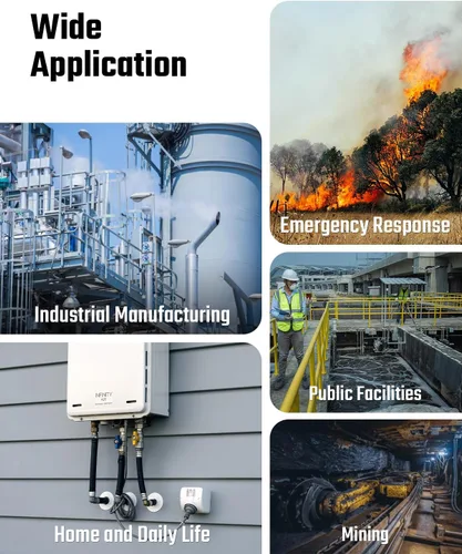 Vista 6 de Guard-156 - Detector de gas múltiple para H2S, CO, LEL y O2, modos de alarma triple (visual, vibración, sonido), respuesta rápida de 0.5s, diseño a