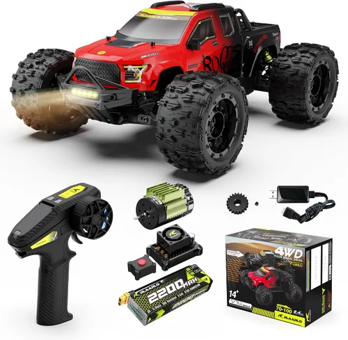 Vista 7 de RLAARLO 1/12 RC Coches sin escobillas para adultos con velocidad máxima de 50+ MPH, coche de rally todo terreno, camión RC todoterreno 4W, camiones