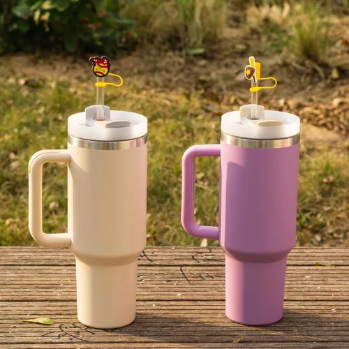 Vista 7 de 6 tapas de popote de sóftbol para accesorios de copa Stanley, 0.394 in, lindo popote negro para vaso Stanley de 40 onzas y 30 onzas, a prueba