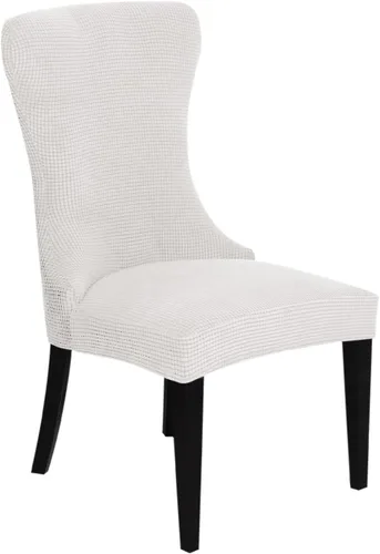 Vista 29 de XMNTG Juego de 1 funda elástica de jacquard para silla con respaldo de ala, fundas reutilizables y lavables para sillas de comedor, para banquetes