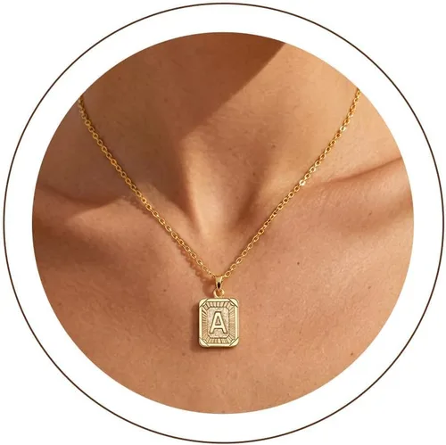 Vista 38 de U7 Initial Necklaces for Women a. Oro