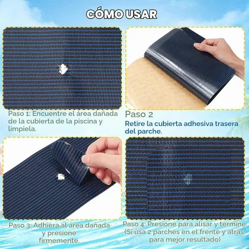Vista 4 de Treela Kit de parche de cubierta de seguridad para piscina, 6 piezas, kit