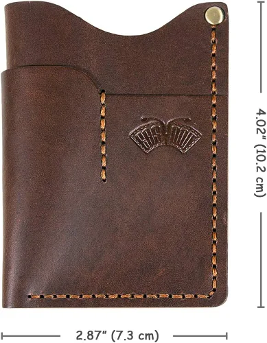 Vista 2 de Funda de cuero EDC para bolsillo de hombre, funda hecha a mano, funda para cuchillo, cartera Handmade Leather, Everyday Carry, Sheath Knife Pouch