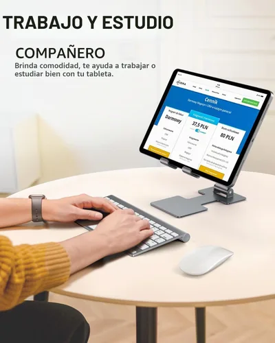 Vista 2 de Anozer Soporte para tableta, soporte ajustable para tablet plegable para 1-gris