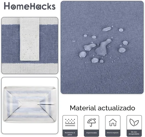Vista 5 de HomeHacks - Paquete de 2 cestas grandes para ropa sucia, bolsas para ropa sucia (azul 75 pulgadas de largo x 2)