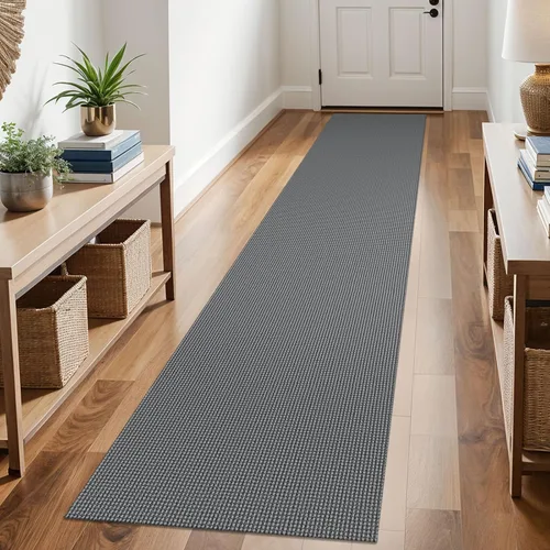 Vista 10 de KOZYFLY - Tapetes de pasillo, lavables, con respaldo de goma antideslizante, tapete de algodón para interiores, entrada, puerta trasera, habitación