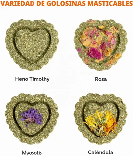 Vista 2 de Sofier Timothy Heno Treats - Juguetes para conejo, conejillo de indias, masticables naturales para dientes hechos a mano para conejos, masticables