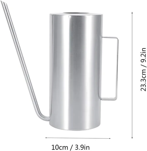 Vista 5 de Olla de riego de acero inoxidable de alta capacidad de 1,5 L con larga vida útil para el jardín del hogar, default