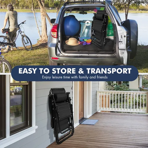 Vista 6 de Giantex Zero Gravity - Silla reclinable para patio al aire libre con portavasos y almohada extraíble, respaldo ajustable, silla de salón