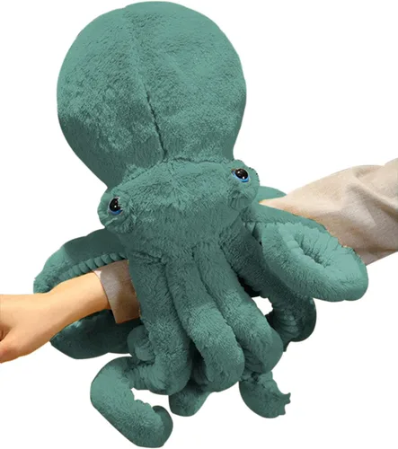 Vista 6 de GOOC Pulpo, animales de peluche, pulpo, muñecos de peluche, juguetes de peluche de pulpo, regalo para niños y amantes (negro)