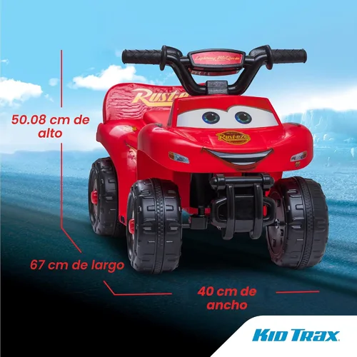 Vista 4 de Kid Trax - Cuatriciclo de juguete para montar con diseño de Rayo McQueen de Disney Cars para niños pequeños de 1 año y medio a 3 años