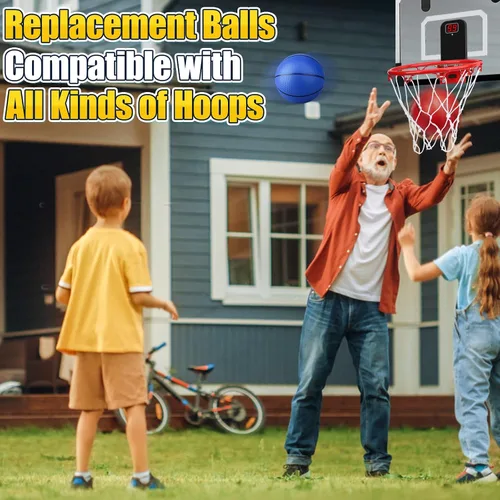 Vista 2 de Anzmtosn Mini Basketball Toys for Over Door Indoor Hoops - 7 Inch Pool Basketballs with Pump, Beach Balls, Water Toys for Inflatables Hoops