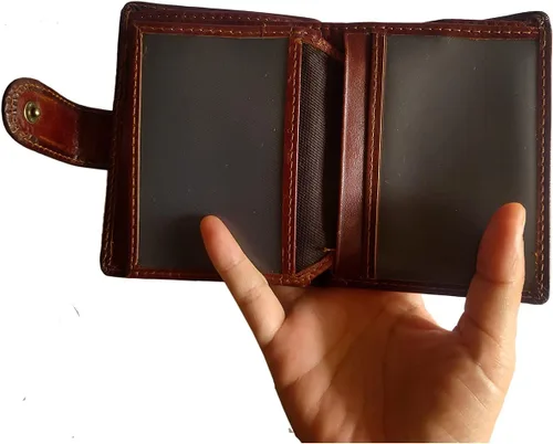 Vista 6 de Hombres Cool Eagle Wolf Caballo Totem Cuero Vaca Cartera Vertical Cremallera Multi-tarjeta Titular de la tarjeta (Wolf Totem A)