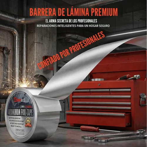 Vista 4 de ETERART Cinta adhesiva de papel de aluminio, sello de alta temperatura para HVAC, 2 "x 20Yds