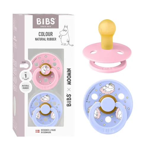 Vista 22 de Moomin x BIBS - Chupete de color, 0 a 6 meses, paquete de 2, redondo Marfil/rosa polvoriento