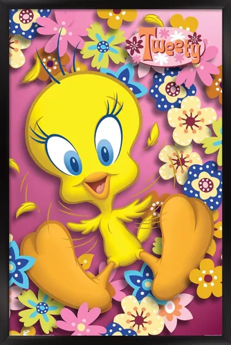 Vista 17 de Trends International Looney Tunes - Póster de pared de Tweety Bird de poder, 14.725 x 22.375 pulgadas, versión enmarcada de madera de granero