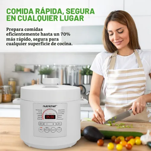 Vista 7 de NutriChef Olla a Presión Eléctrica de 6 Cuartos Olla a Presión Digital de Mostrador de 12 Funciones Tiempo y Temperatura Ajustables Función