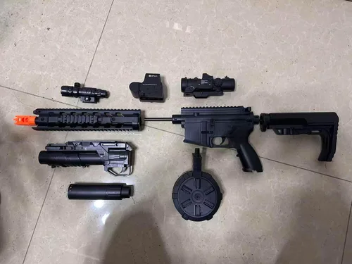 Vista 7 de Gel Splat Blaster - Tamaño grande de 32 pulgadas - Luz LED - Accesorios ricos - Modo automático y manual - Batería recargable modular de 7.4 V