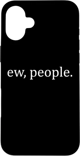 Vista 23 de Ew People - Funda de regalo para iPhone 17 con frases introvertidas y frases de memes