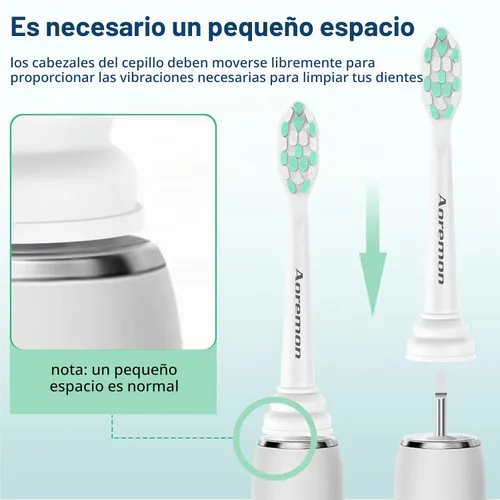 Vista 6 de Aoremon Cabezales de cepillo de dientes para cabezales de repuesto Phillips Verde-10