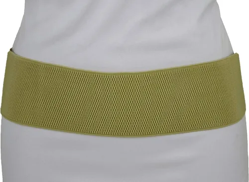 Vista 12 de TFJ - Cinturón ancho para mujer, cintura elástica, cintura alta, color dorado, hebilla grande
