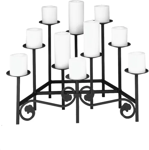 Vista 2 de Minuteman International Catedral de hierro forjado chimenea candelabro