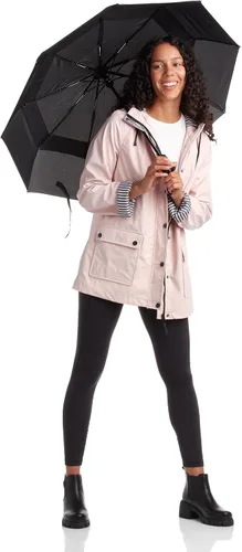 Vista 6 de URBAN REPUBLIC Chubasquero para mujer Chaqueta impermeable cortavientos resistente al agua (S-3XL)