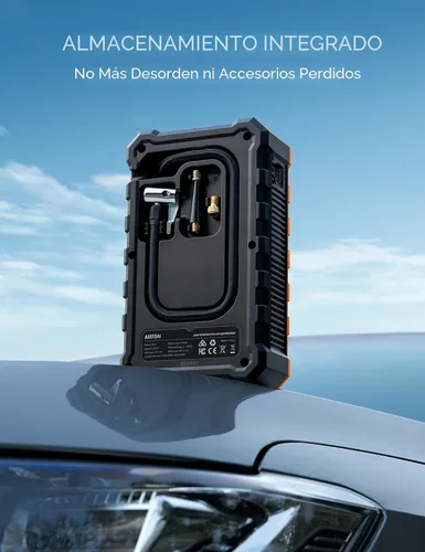 Vista 7 de AstroAI - Arrancador portátil S8 con compresor de aire, pico de 1500 A (gasolina hasta 6.0 L y diésel 3.0 L), inflador de 150 PSI con apagado