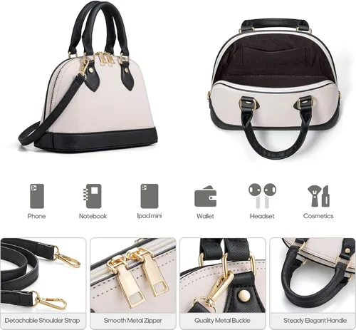 Vista 5 de Bagsure Juego de bolsos de mano, juegos de bolsos para mujer, bolsa de mano, 4 piezas, juego de bolso con bolsa de mano, bolsa de hombro, negro