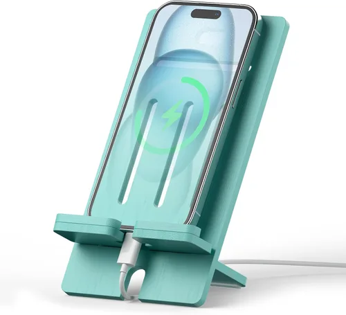 Vista 10 de Pezin & Hulin Soporte ajustable de bambú para tableta, soporte para teléfono celular de escritorio compatible con Pad Air/Pro/Mini, lector