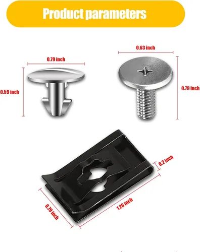 Vista 2 de Pack-14 - Juego de tornillos y pernos para cubierta inferior del motor, accesorios de protección contra salpicaduras, clips de sujeción, accesorios