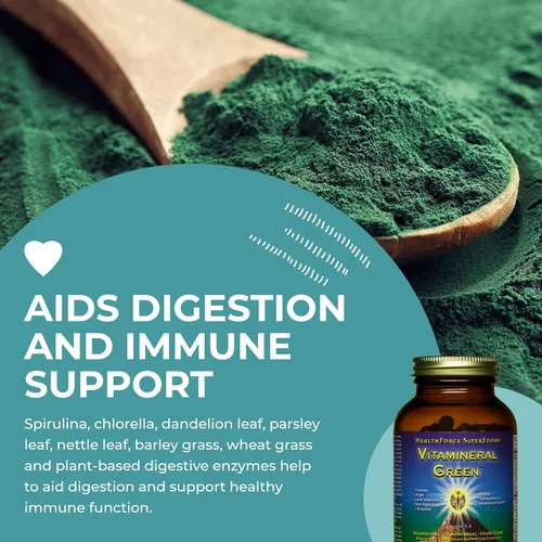 Vista 5 de HEALTHFORCE SUPERFOODS Vitamineral Green - Suplemento mineral para el apoyo inmunológico y tiroideo - Suplemento en polvo verde con ingredientes