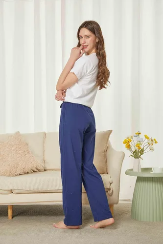 Vista 5 de HiddenValor Pantalones de pijama de punto de algodón para mujer